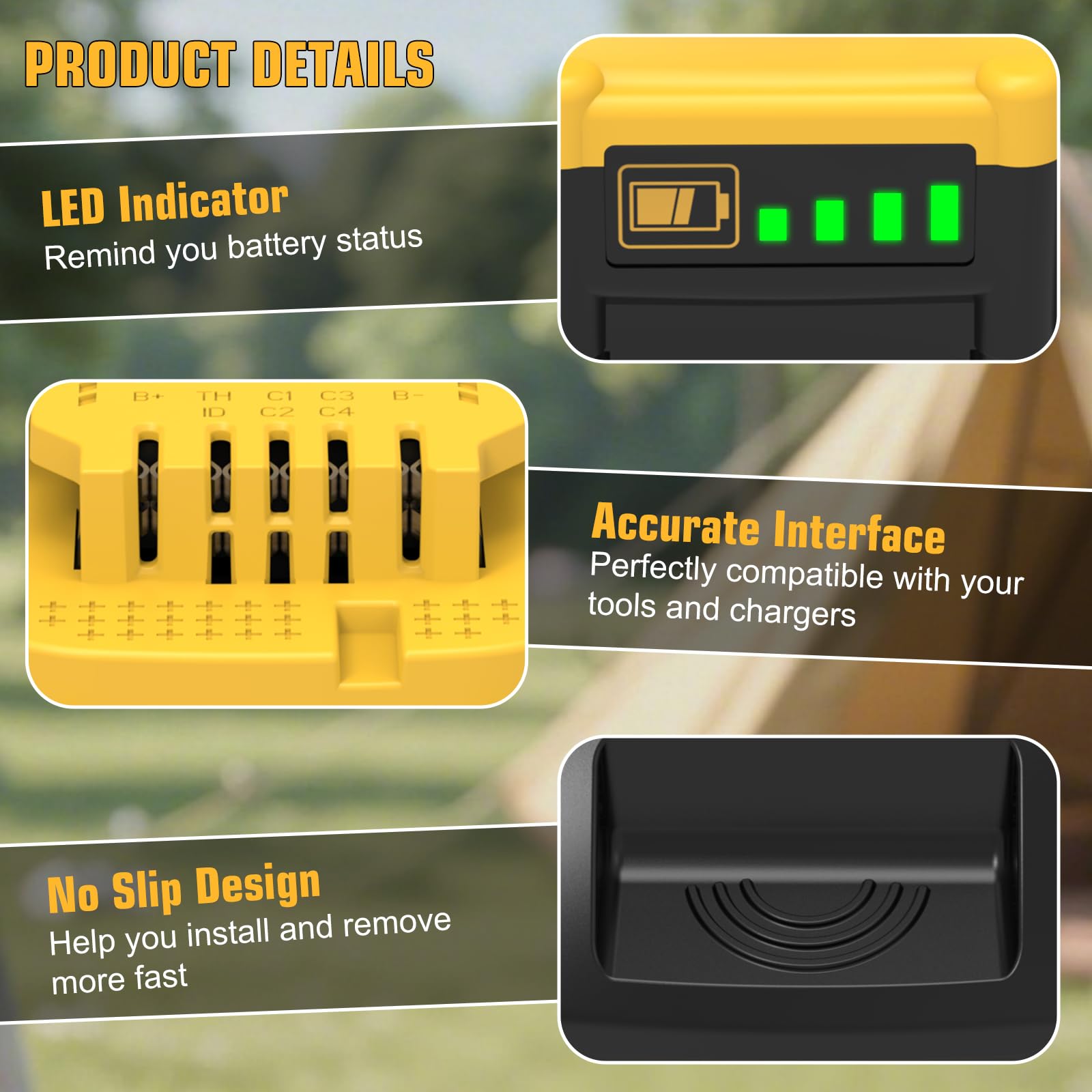 2X 18V 5.0Ah sostituzione per Dewalt batteria +3A Caricabatterie compatibile con Dewalt batteria DCB200 DCB180 DCB181 DCB182 DCB184 DCB185 DCB201 DCB204