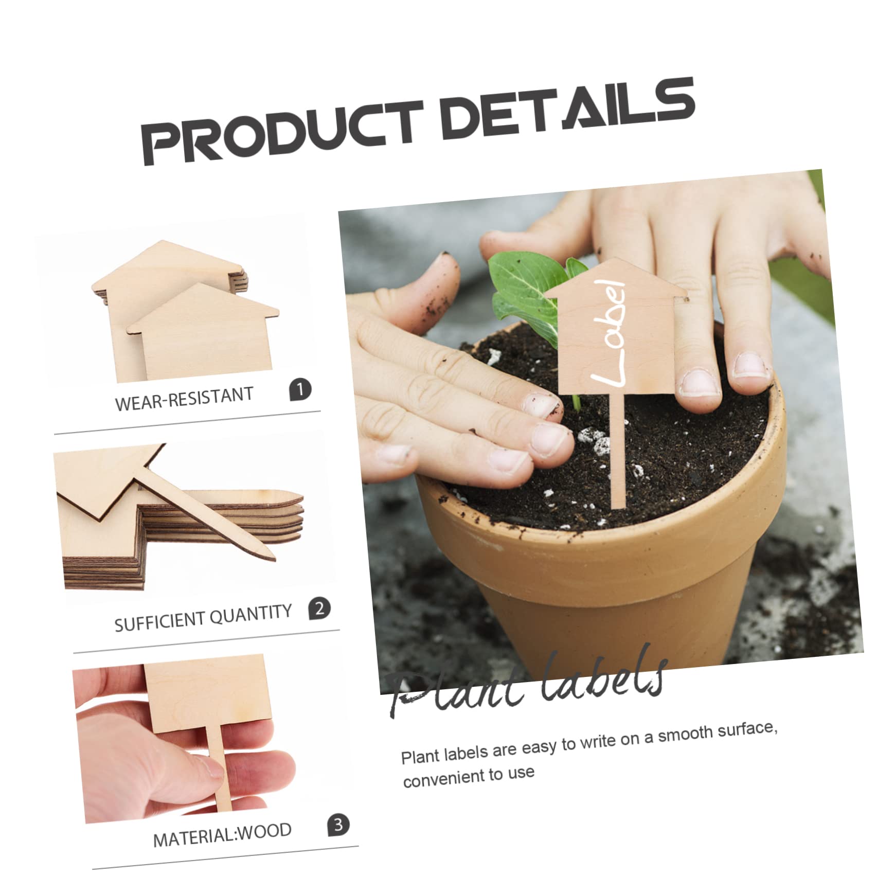 3 Set Etichetta Vuota Vivaio Etichette Etichetta Della Pianta Da Giardino Piante Etichetta All'aperto Segni Di Giardinaggio Marcatori Da Giardino Di Legno 50 Pezzi*3