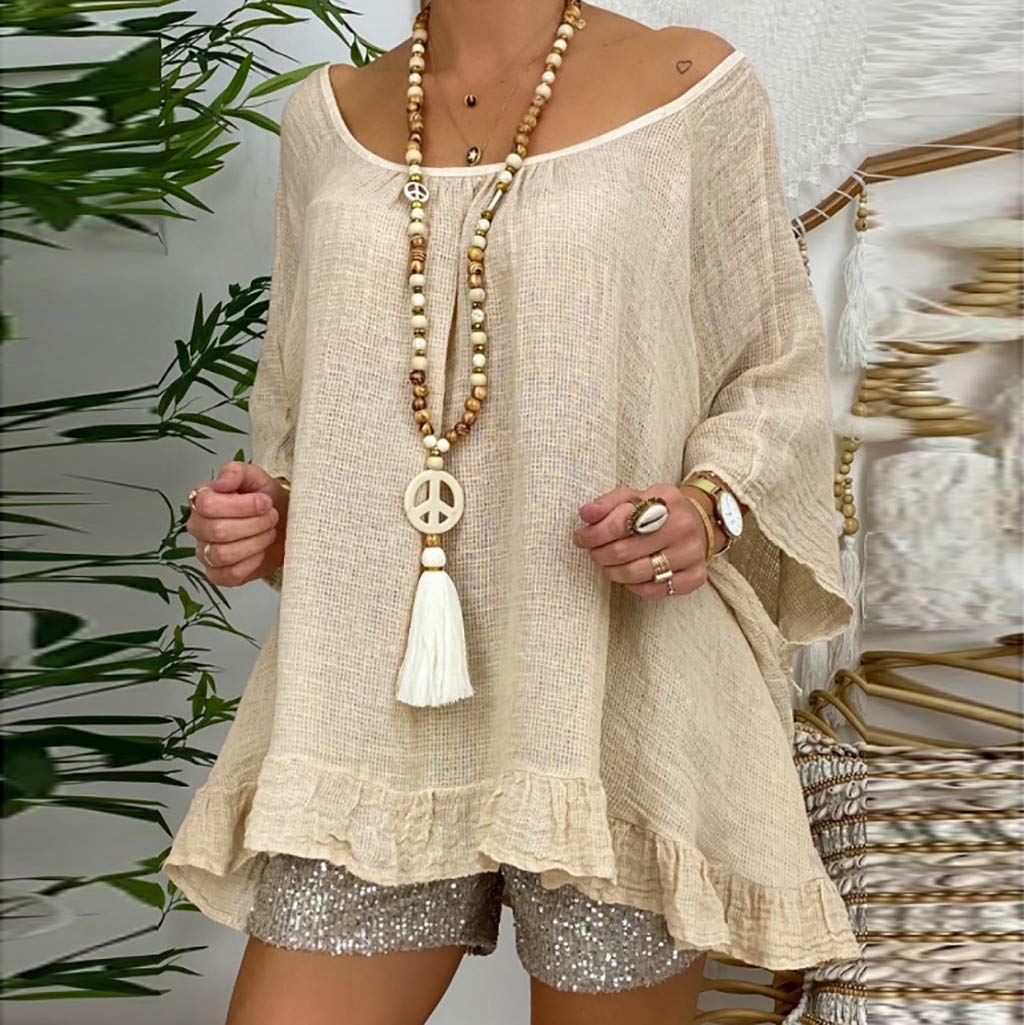 Blusa túnica para mujer, verano, manga murciélago, parte superior, blusa bohemia, blusas largas para leggins, blusa de verano sin hombros, blusa de manga larga, camiseta ligera larga, tallas grandes,