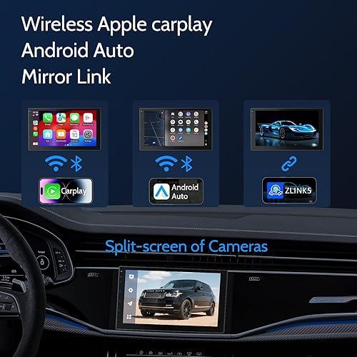 Miniatura 2 de Pantalla Carplay de doble DIN de 7 pulgadas, con CarPlay inalámbrico y Android Auto Car Stereo, Radio HD Touch para automóvil con enlace de espejo,
