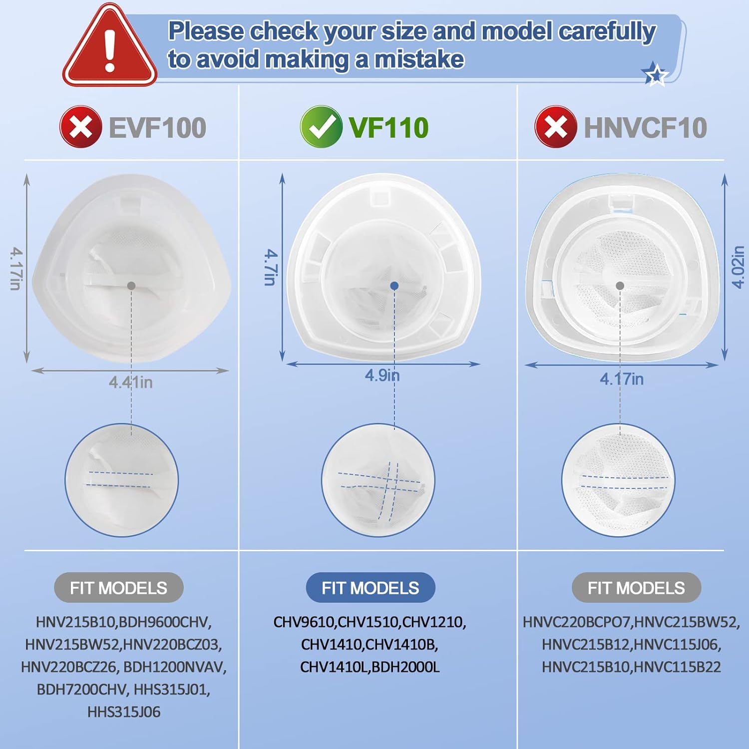 VF110 Dustbuster Filter for Black&Decker Handheld Vacuum Filters Compatible with Dustbuster Cordless Hand Vacuum CHV9610 CHV1210 CHV1510 CHV1410 BDH2000L-9packs by MIFLUS : Home & Kitchen