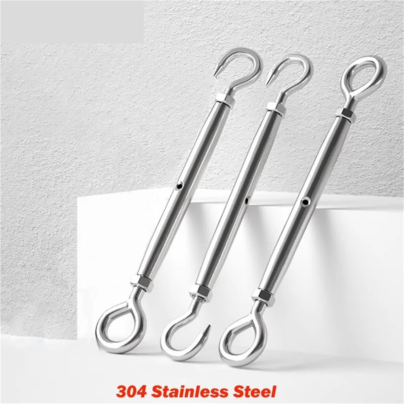 8 Uds M5 ~ M12 304 Acero inoxidable ajuste cadena aparejo tensor cuerda de alambre dispositivo tensión ganchos y cierre ojo Para Plantas Trepadoras(Color 3,M10)