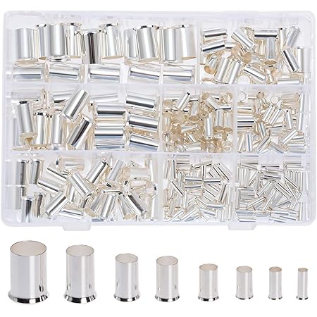 RockDIG 300Pcs 12 10 8 6 4 2 1/0 2/0 Wire Ferrule Tinned Copper Crimp Connector Electrical Cable Pin Cord End Terminal 8 Sizes Assortment Kit