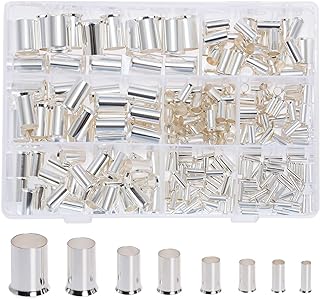 300Pcs 12 10 8 6 4 2 1/0 2/0 Wire Ferrule Tinned Copper Crimp Connector Electrical Cable Pin Cord End Terminal 8 Sizes Assortment Kit