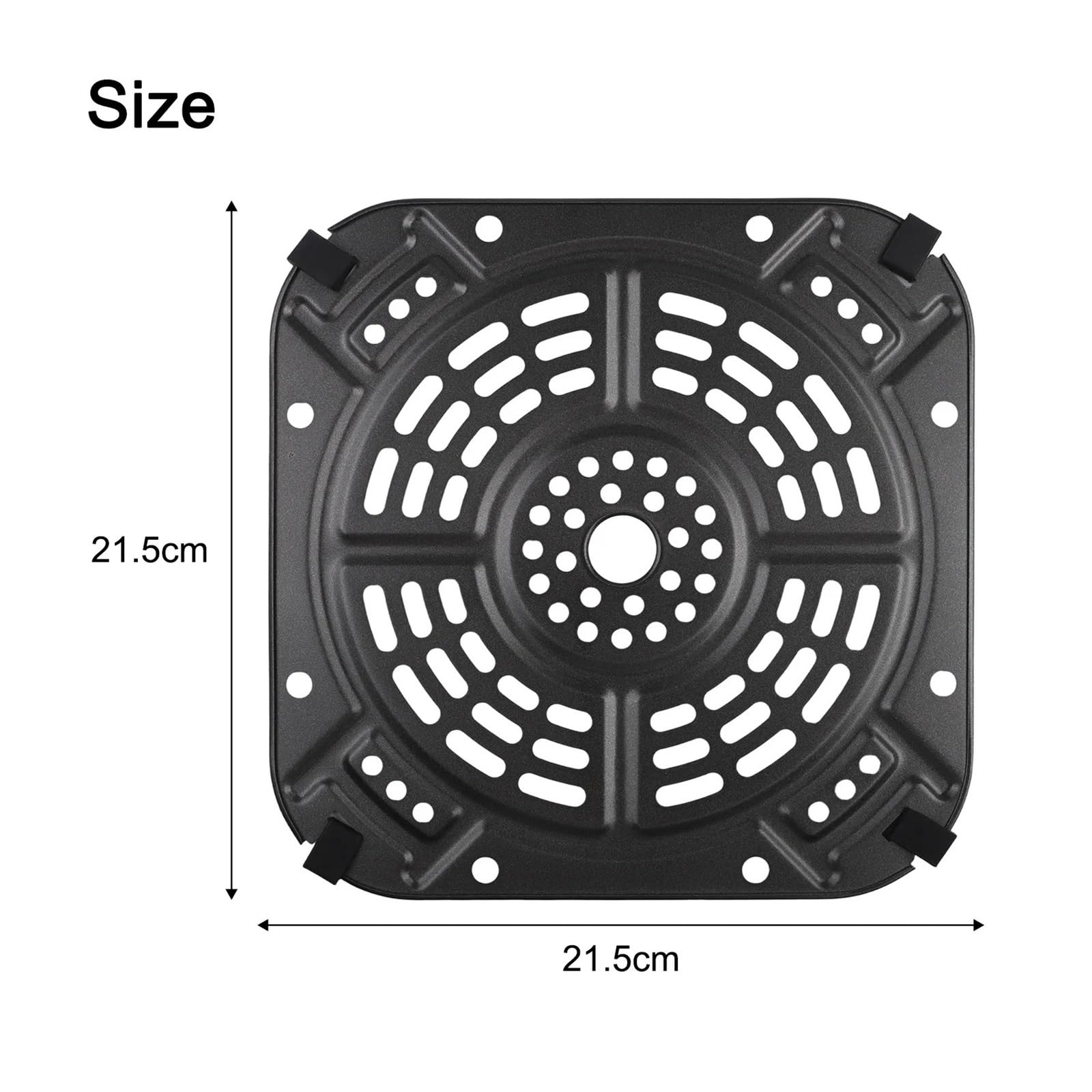 Genérico 1 Placa de Repuesto for freidora de Aire for 2 Cuartos. | 21,5x21,5 cm, bandeja cuadrada, duradera, compatible con AF141, fácil de limpiar