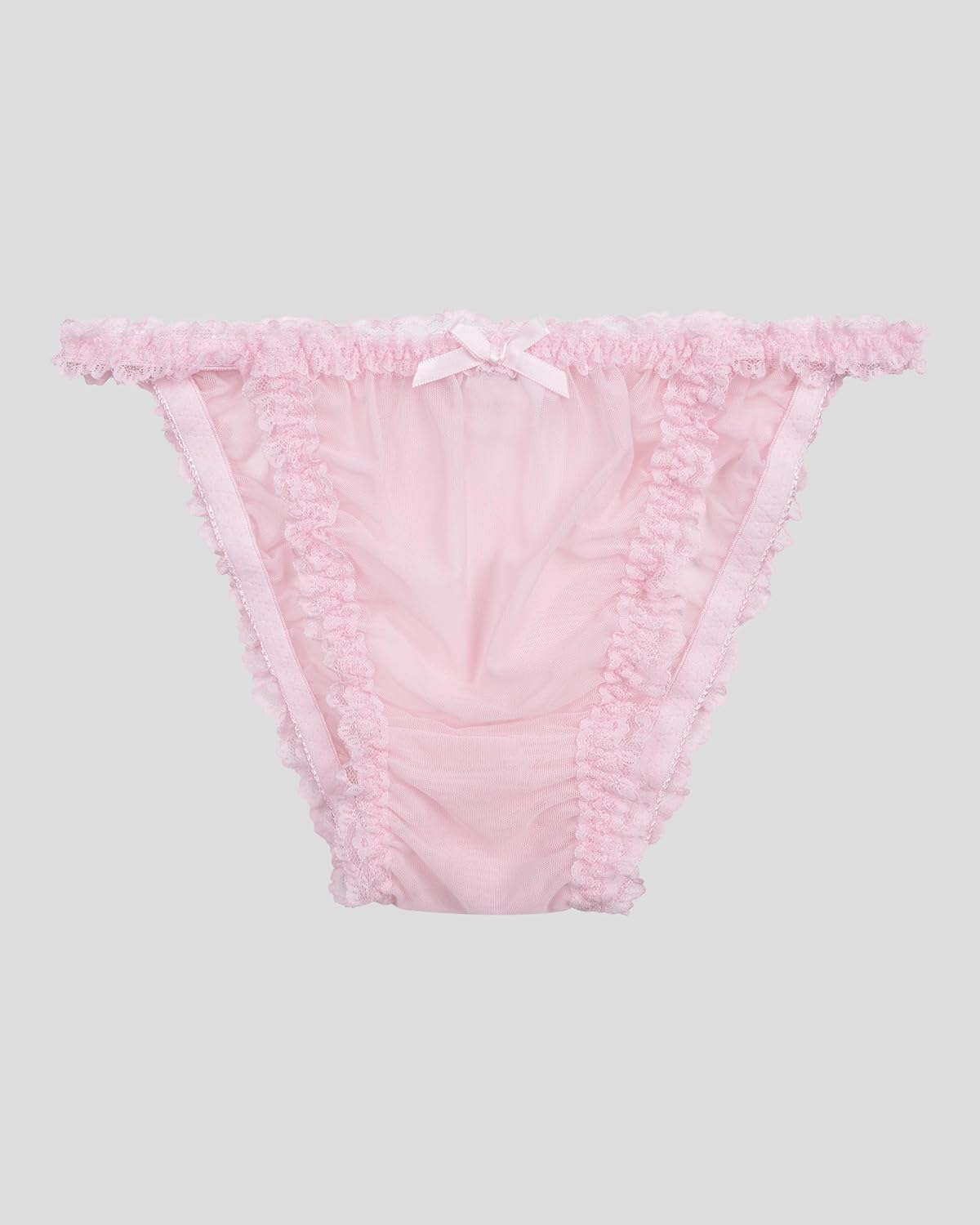 Satini Women's Sheer Frilly Sissy Tanga Knickers Briefs Bikini Panties - Image 7