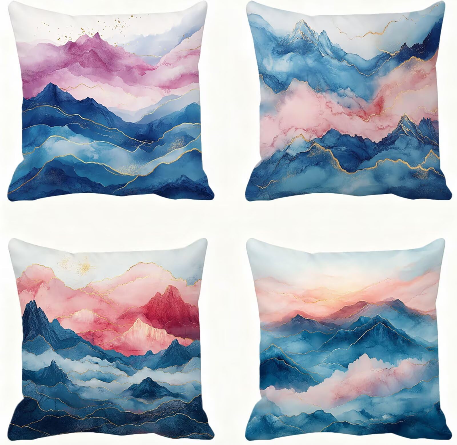 Azul Marino Funda Cojin 60x60 Rosa Funda Almohada 60x60 Cojines Sofa Súper Suave Fundas Cojines Decorativos Fundas Almohadas 4 Piezas Cervicales y Cuello, para Hogar Cama Salon Decoracion E - 863