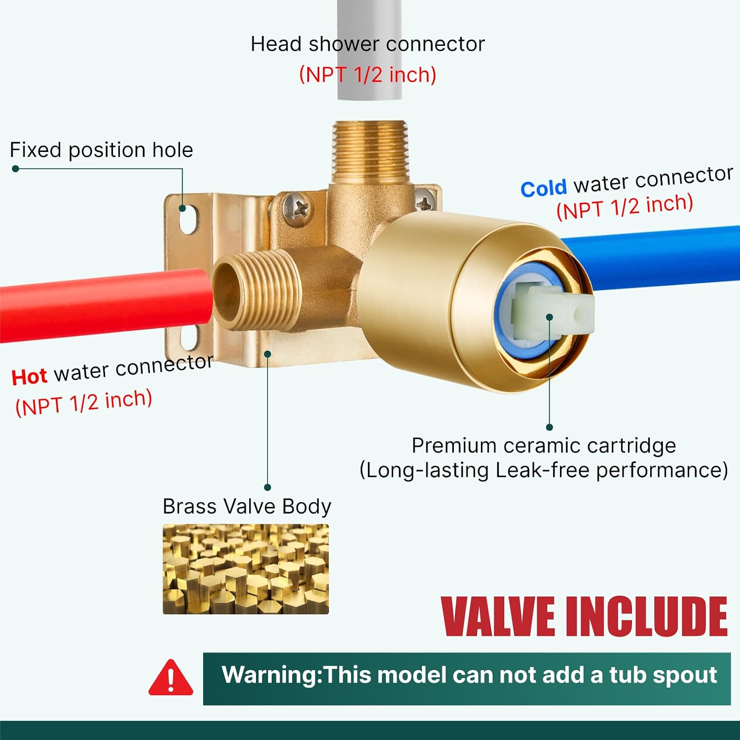 Heyalan 8 Inch Shower Head and Handle Set Square Shower Faucet Set Bathroom Rainfall Shower Faucet Set Stainless Steel Showerhead Single Function Shower Trim Kit,Male Thread Valve,Brushed Gold