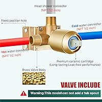Vista 7 de Heyalan Juego de cabezal de ducha y mango de 8 pulgadas, juego de grifo de ducha cuadrado para baño, juego de grifo de ducha de acero inoxidable
