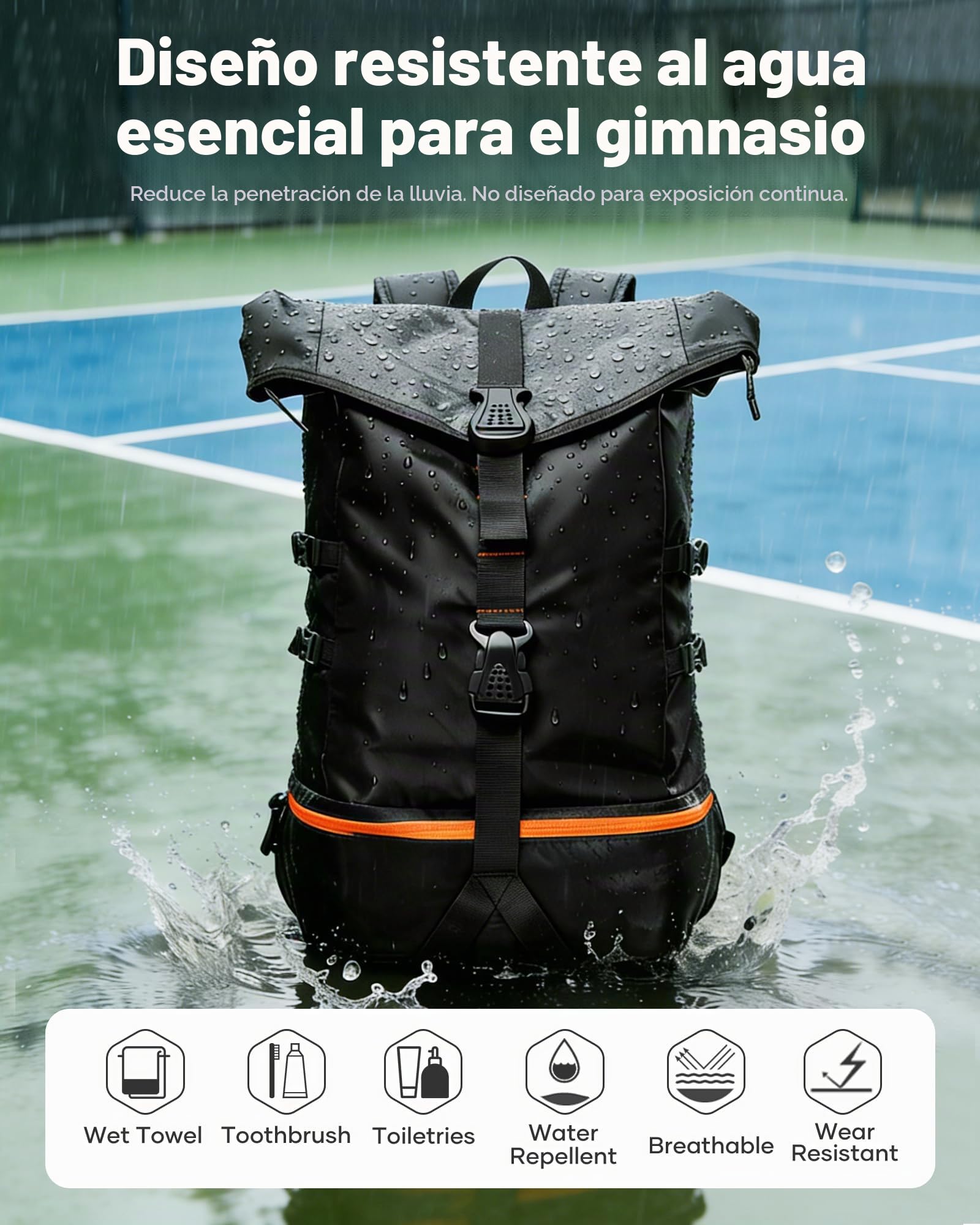 Mochila de Pickleball con Compartimento para Zapatos y Pelota, Bolsa de Pádel, Mochila de Tenis, Mochila Deportiva Impermeable para Hombres y Mujeres, Rucksack para Baloncesto, Voleibol, Fútbol