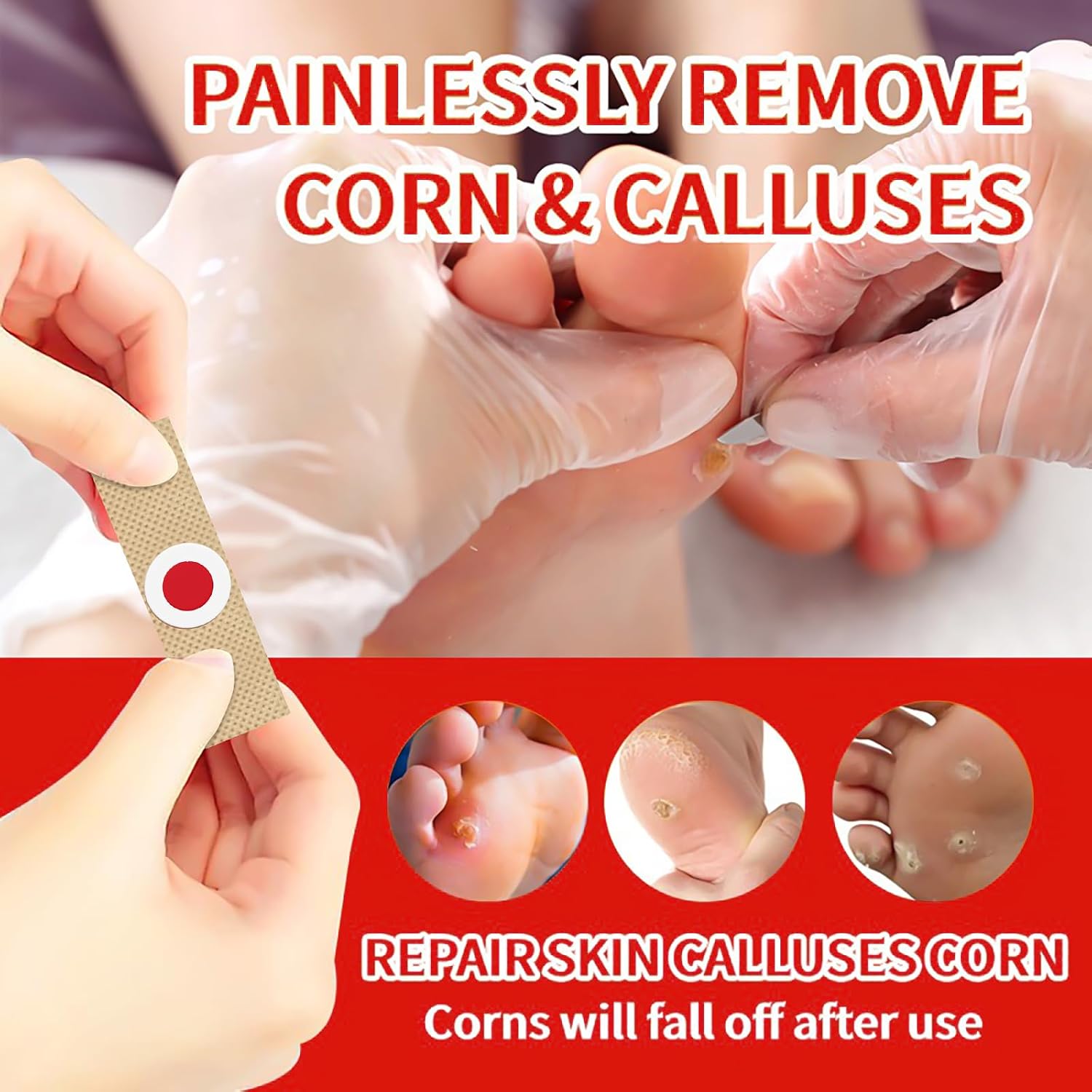 Corn and Callus Remover for Toes and Feet - Extra Strength 40% Salicylic Acid Nursing Pads-Formulated With a Safe Formula to Effectively Remove Corns and Calluses（42 Pack）
