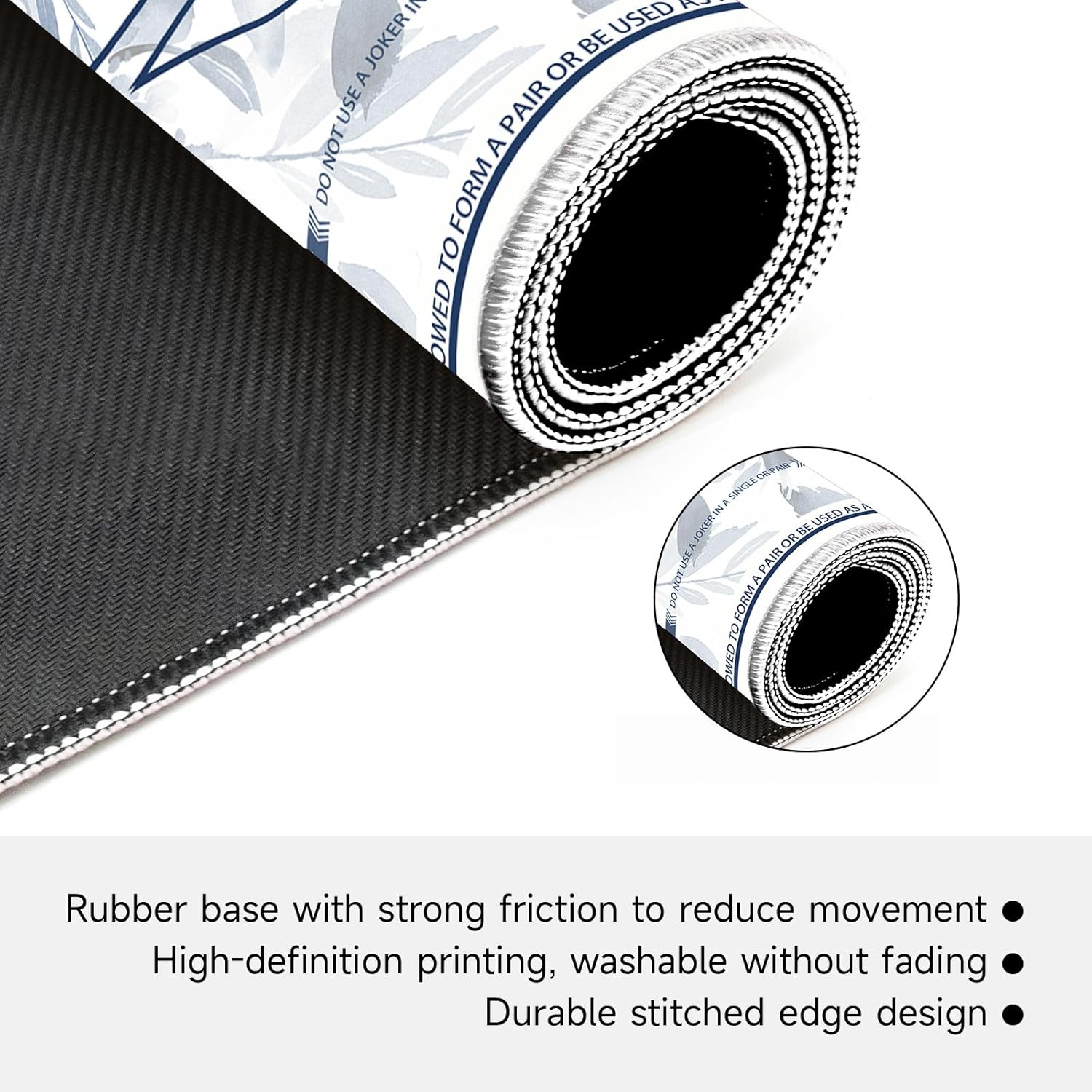 Mahjong Mat 31.5 Inch Square - Non-Slip Durable Table Cover for Mahjong/Card/Domino Games, Rolled Shipping with Storage Pockets & Noise Reduction, Premium Gift for Women(Rule Borders)