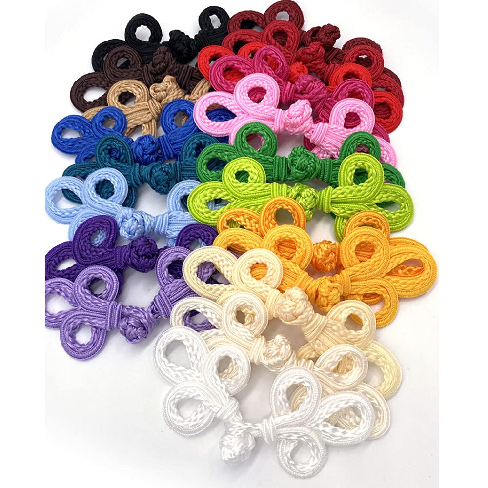10 Boutons De Fermeture Chinois En Nylon Rose - Boutons "Frog" Pour Robes, Tang Suit, Décoration Vêtement