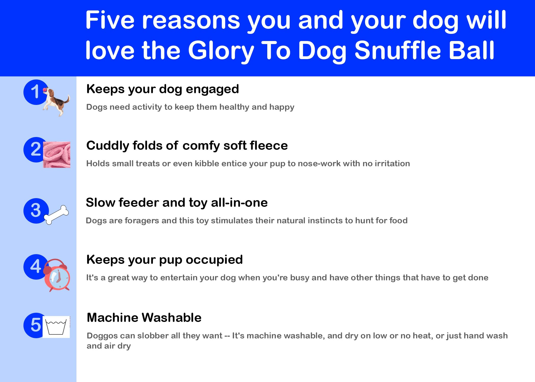 Glory To Dog Schnüffelspielzeug, Interaktives Hunde Spielzeug, Beschäftigung für Welpen und kleine Rassen, Futtersuche, Blau