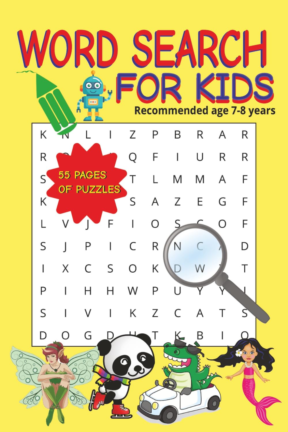 Kids Word search Puzzle Book: Kids word search puzzle book - Word searches with easy to read print, Improve Reading, Vocabulary And Spelling Practice ... | 6x9 inches, 110 pages | 55 puzzle pages