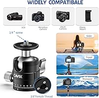 Vista 6 de CAVIX MT-03 Cabezal de trípode panorámico para cámara, cabeza de bola pequeña con placa de liberación rápida Arca Swiss Capacidad de carga de nivel