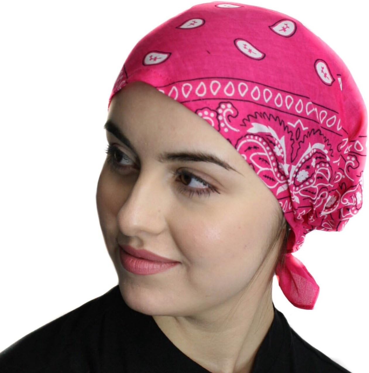 Classic Paisley Design Pre Tied Fitted Bandana Womens Head Wrap Scarf