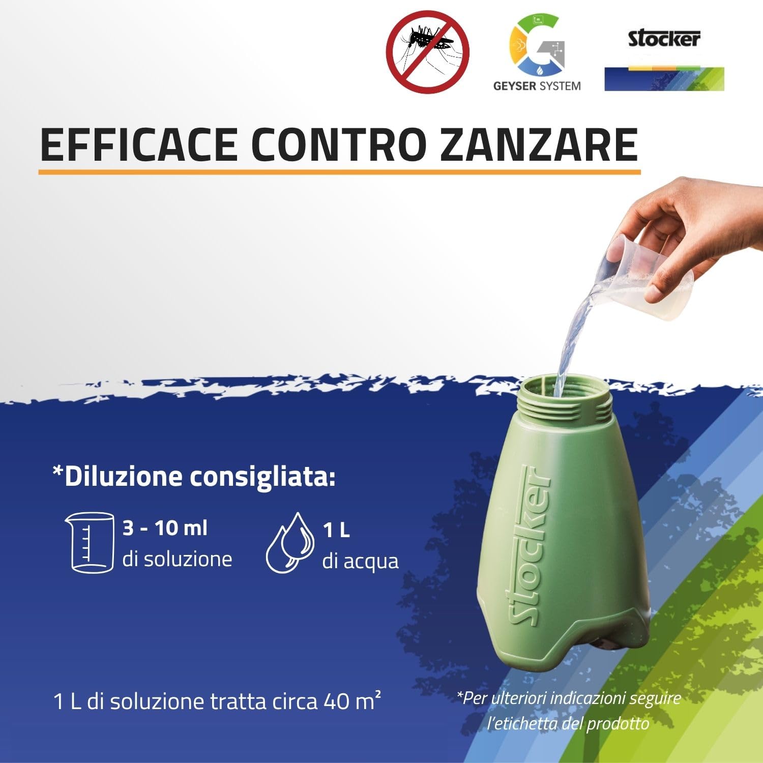 STOCKER – Linea Etokraft Pyrecip Blu Micro E Zanzaricida 5 L PMC – Trattamento Antizanzare per Esterni, Nebulizzatore, Giardino e Aree Verdi