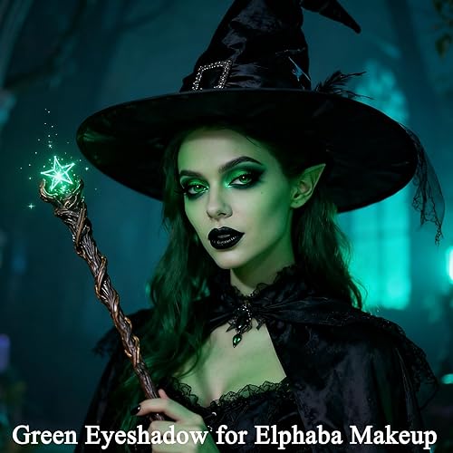 Miniatura 8 de MEICOLY Sombra de ojos verde en barra para Halloween, malvada bruja Elphaba, sombra de ojos verde brillante metálico, sombra de ojos giratoria