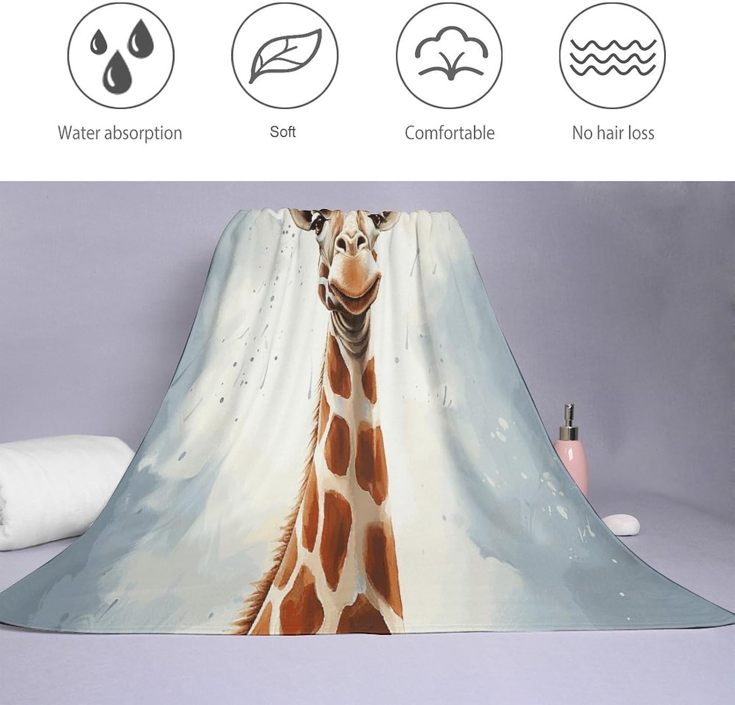 Clever Giraffe Towel Vacation Accessories Essentials Soft Lighterweight，Bath Towel for Adults Women Men，Bath Towels Gift for All Occasions, Machine Washable.