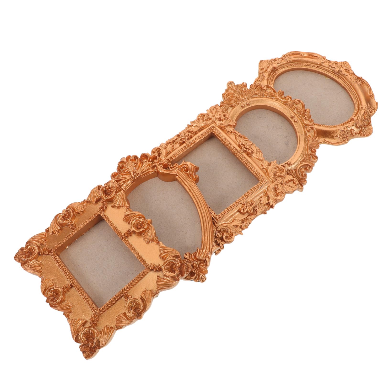 Cadres photo magnétiques dorés en résine pour fleurs sèches