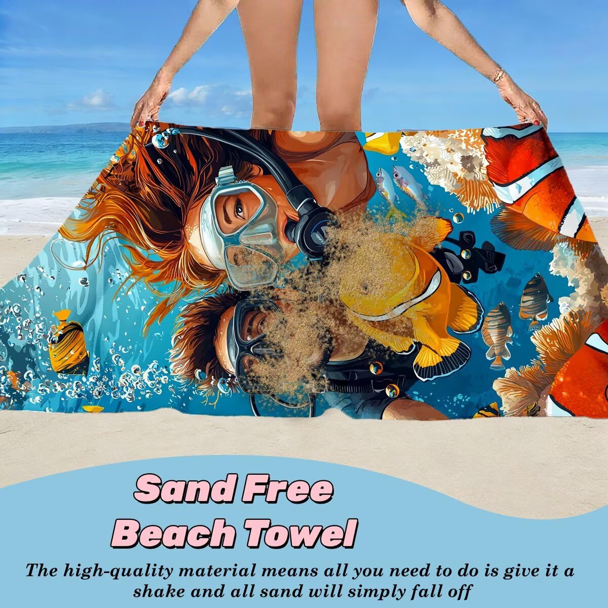 Toalla Playa 90x180 cm, Toalla Gimnasio Microfibra Secado Rapido, Juego de 2 Antiarena Toallas de Playa, Ligera Compacta Toallas Microfibra Grande para Viaje, Regalo Hombre Regalo Mujer (Océano) -4767