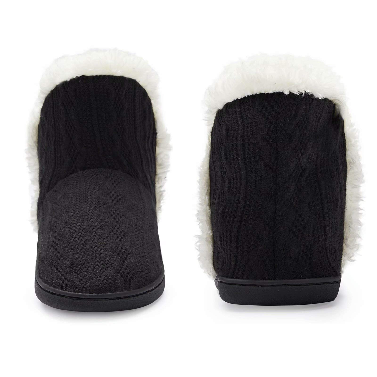 TUOBUQU Women Warm Bootie Slippers Fluffy Plush Indoor Outdoor Winter Booty Slippers