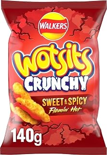 Walkers Wotsits Crunchy Sweet & Spicy Sharing Snacks Crisps 140g