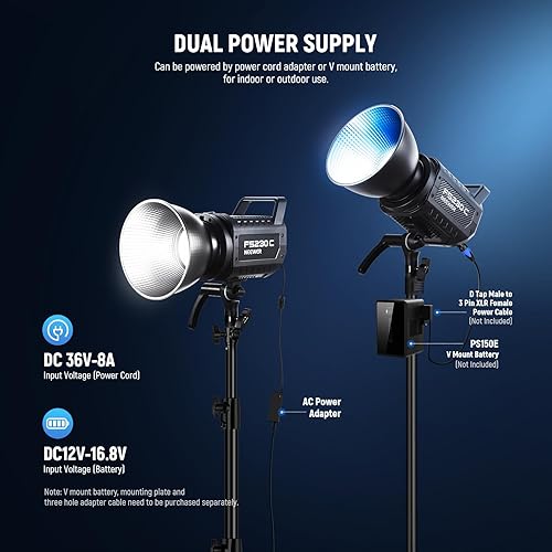 Miniatura 51 de NEEWER HB80C RGBWW - Luz de video LED con batería integrada de 72 Wh y carga rápida PD de 100 W, iluminación de salida continua COB Mini RGB de 80