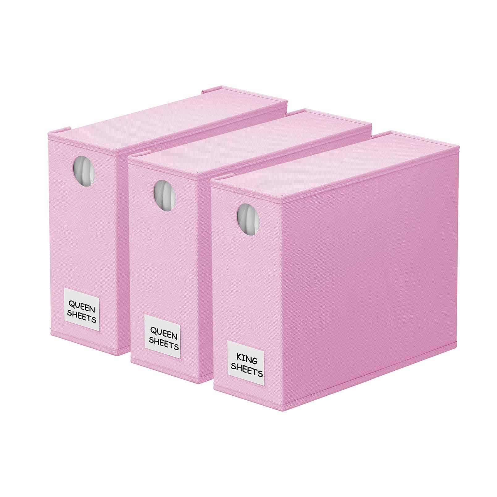 SpaceAid 3 Pack Bed Sheet Organizers and Storage, Foldable Sheet Organizer for Linen Closet, Set Folder Keeper with Window XL (Queen & King Size)