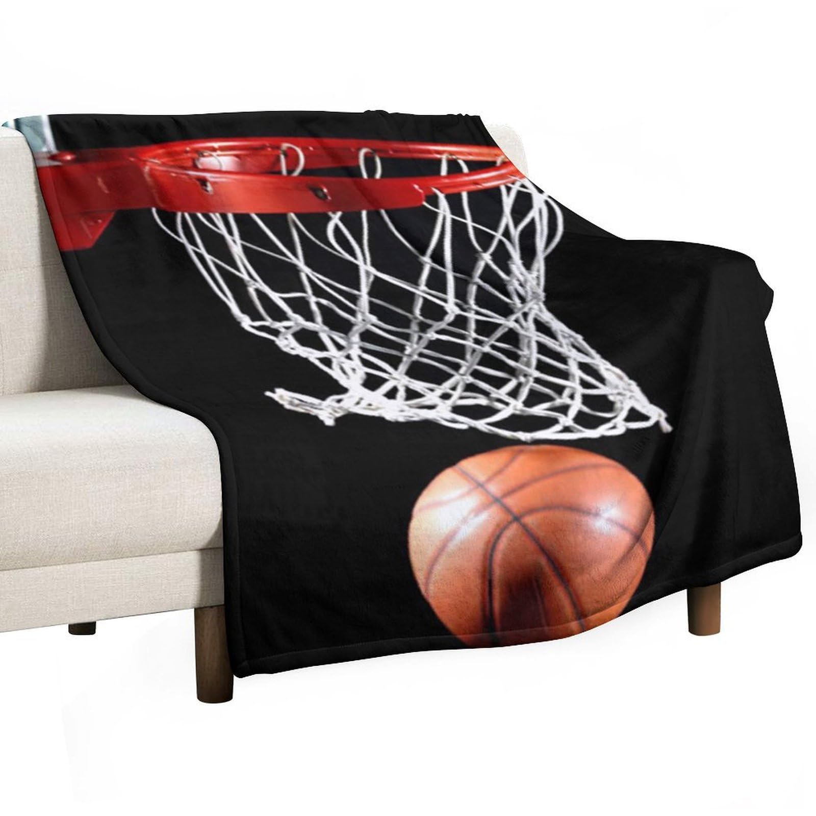 Hxwokrum Flannel Blanket, Basketball Throw Blanket for Couch Sofa Bed Office, Soft And Comfortable Without Pilling