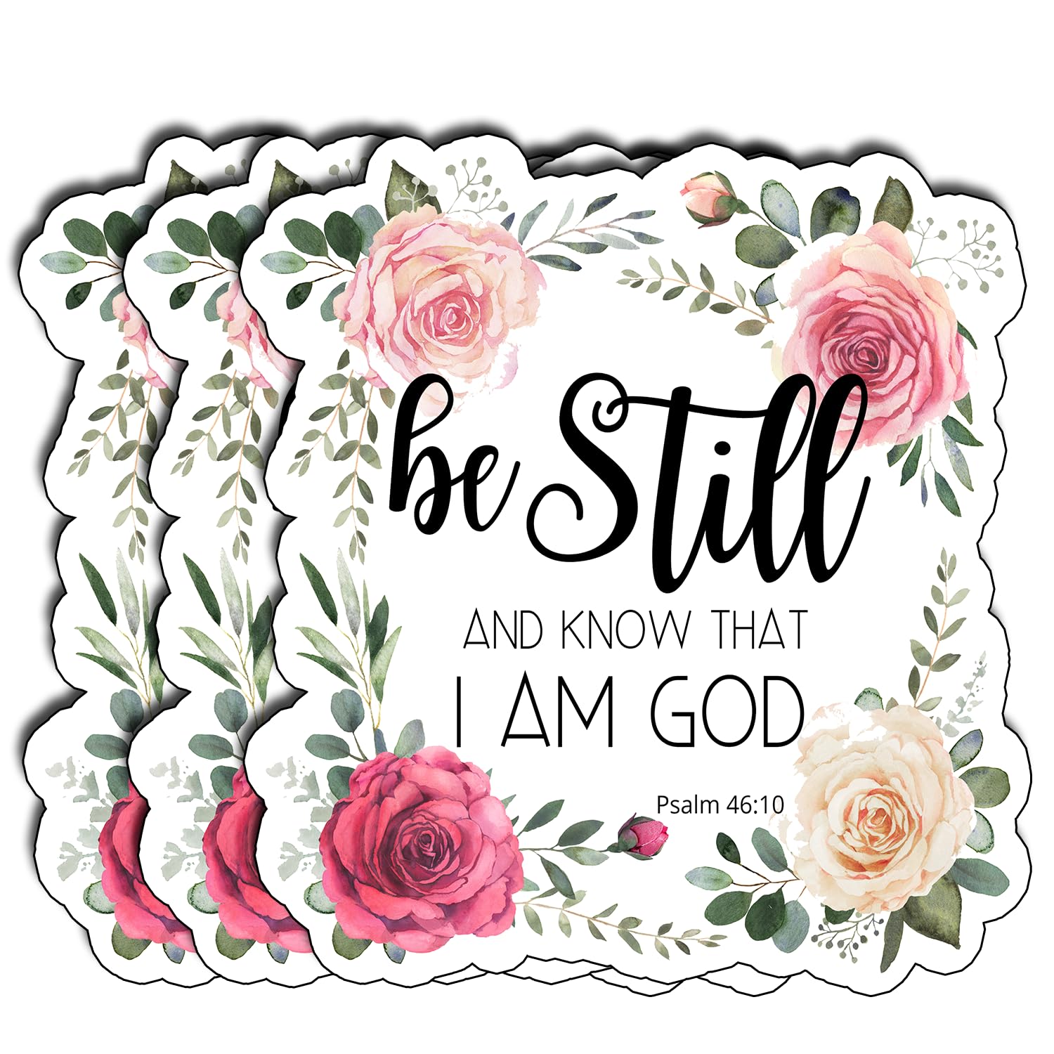 (3Pcs) Be Still and Know That I Am God Sticker Bible Verse Christian Faith Stickers for Laptop Water Bottle Journal Tumbler Vinyl Decal Inspirational