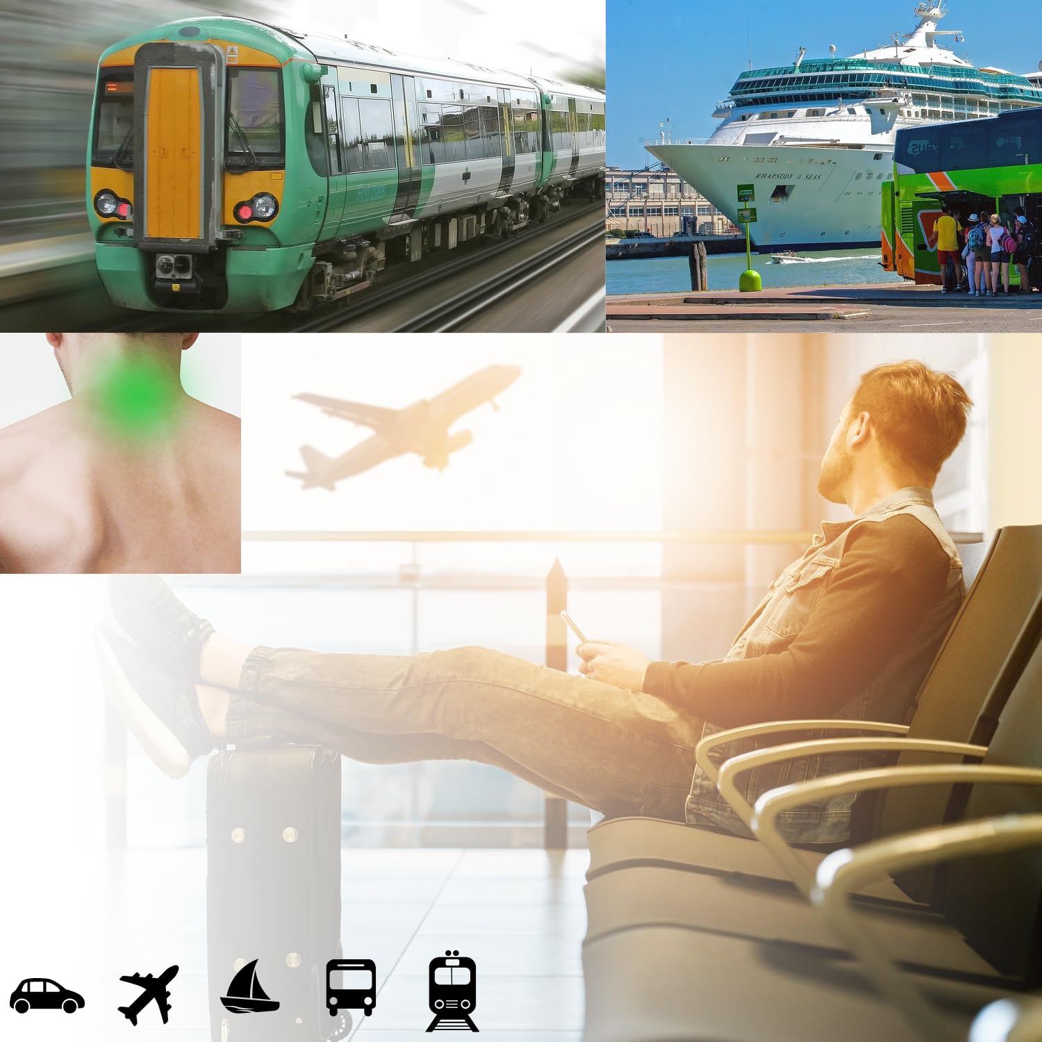com-four® 2 cuscini per il collo di alta qualità, con memory foam, cuscino cervicale per adulti, morbidi cuscini da viaggio per aerei, auto, treno, nave e autobus, aiuto per addormentarsi