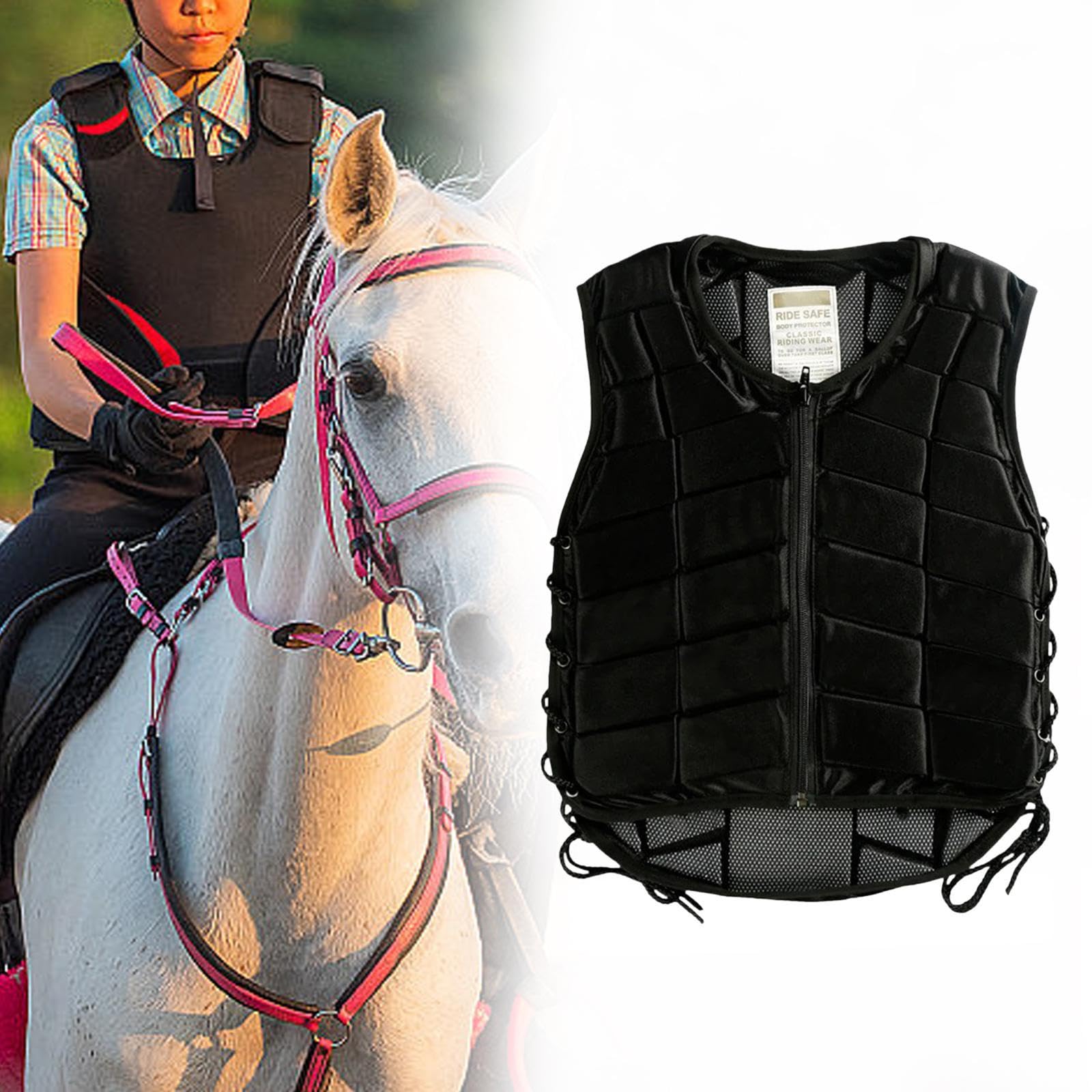 predolo Gilet da Equitazione per Bambini con Chiusura a Cerniera E Imbottitura