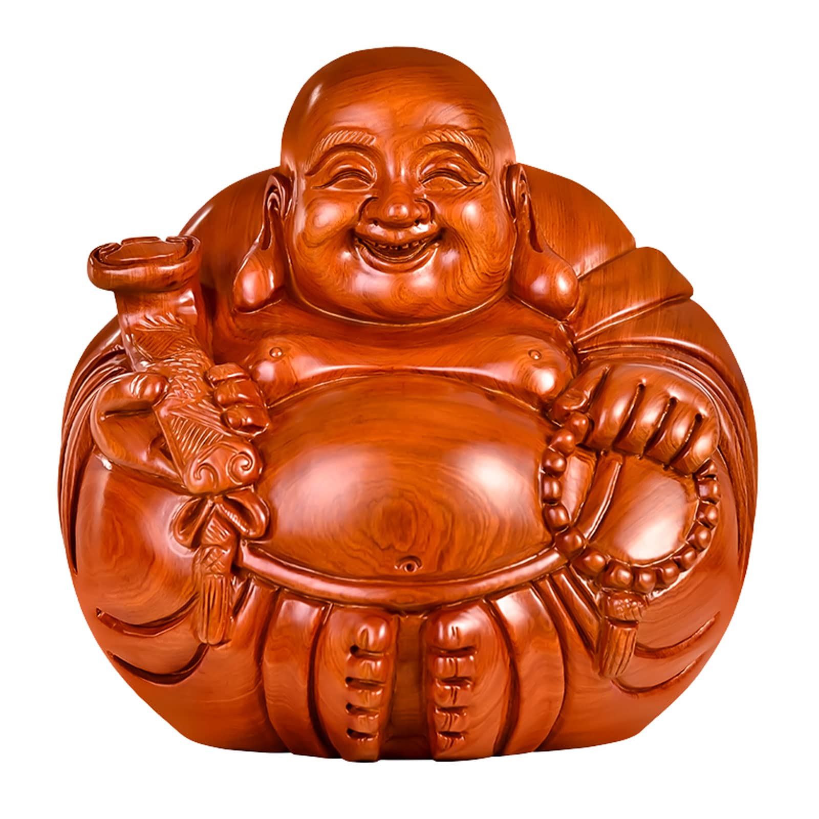 Amazon｜仏像 木彫り 七福神 布袋 様 8cm 木製 フィギュア 黄