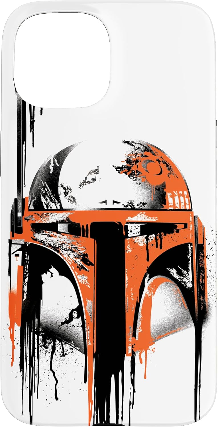 Star Wars Boba Fett Helmet Paint Drip White Case for iPhone 13