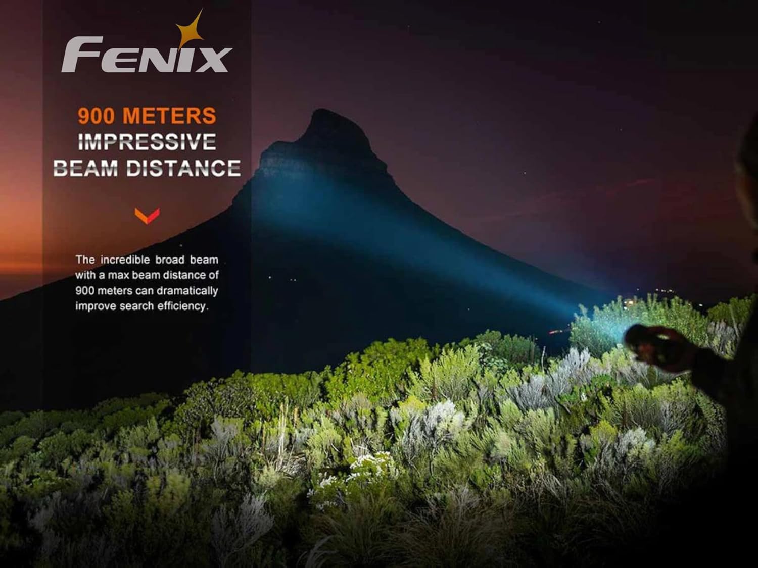 Lumintrail Fenix LR40R V2.0 Super Bright Flashlight, 15000 Lumens, USB Fast Charging Rechargeable, Long Throw Searchlight with Floodlight and Spotlight and a USB Wall Plug