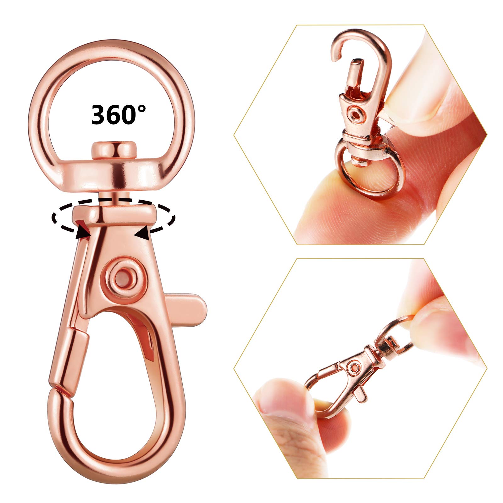 4PCS Swivel Clasp Keychain Clips – Lobster Claw Snap Hooks For DIY Crafts, Jewelry, Lanyards (Gold & Silver)