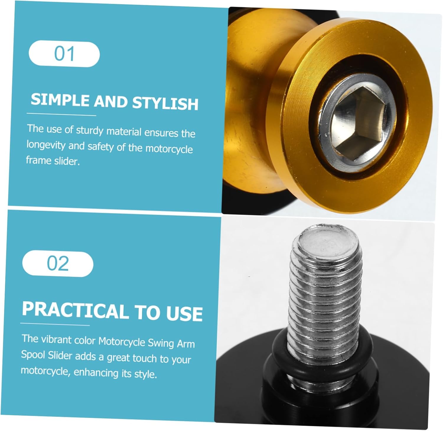 Motorcycle Sliders Screws Swing Arm Sliders for Swing Arm Spools Stand Screw