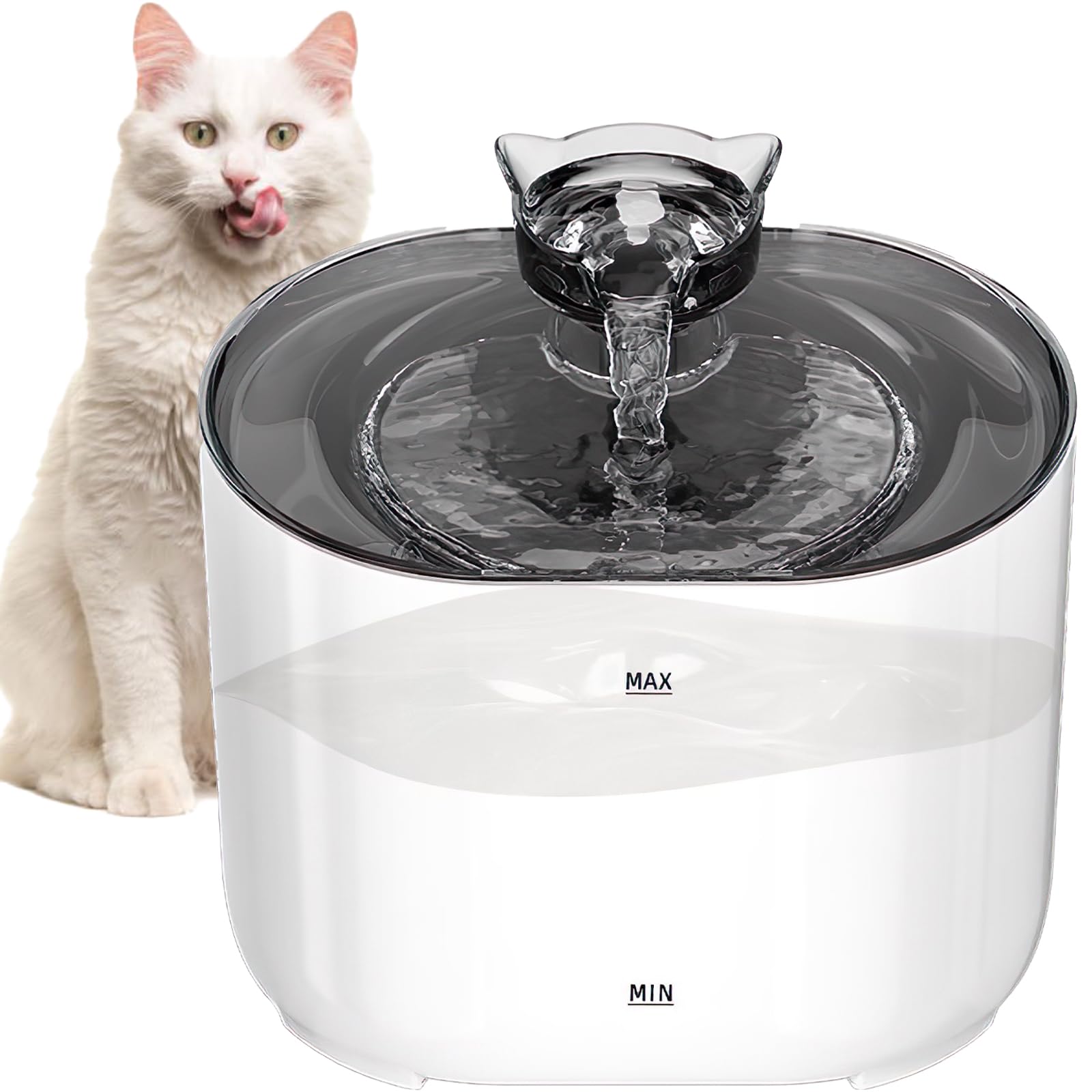 YIYAHA Fuente de Agua para Gato de 74 oz/2.2 L — Bebedero para Gato