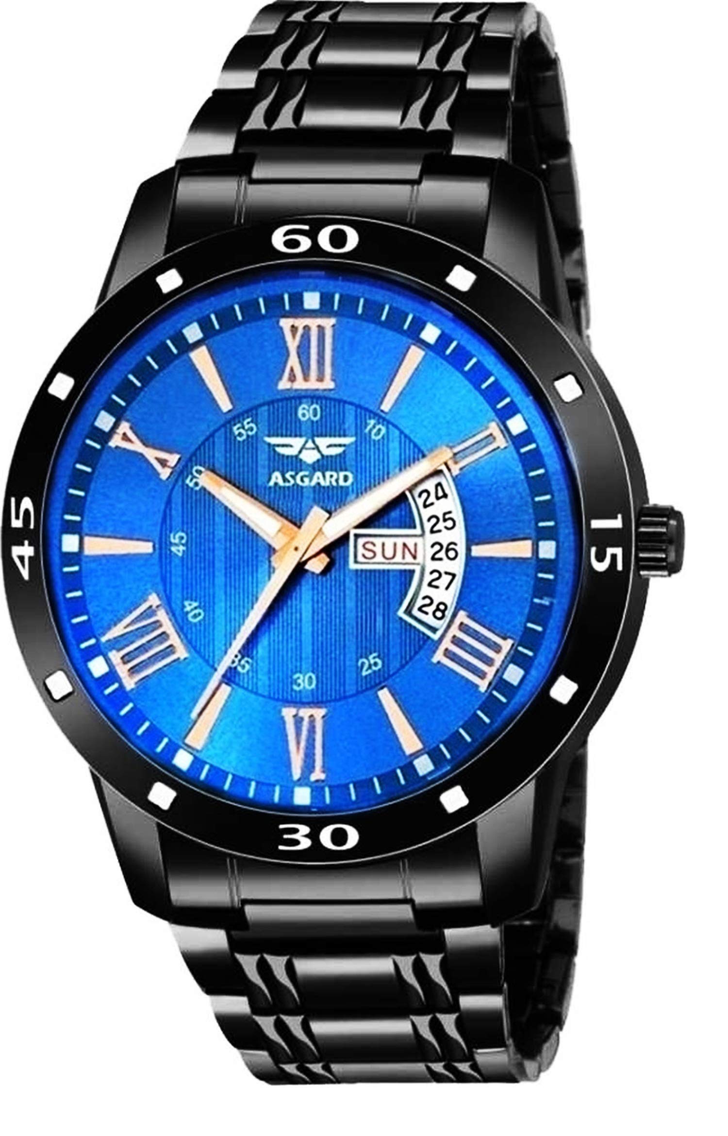 ASGARD Day & Date Feature Black Watch for Men, Boys (Blue) (B07VDCWV24) Amazon Price History, Amazon Price Tracker