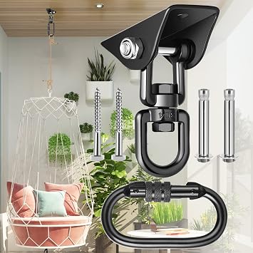 Porch Swing Hanging Kit with Swing Hanger and Climbing Carabiner, Hammock Hanging Kit for Hammock Swing