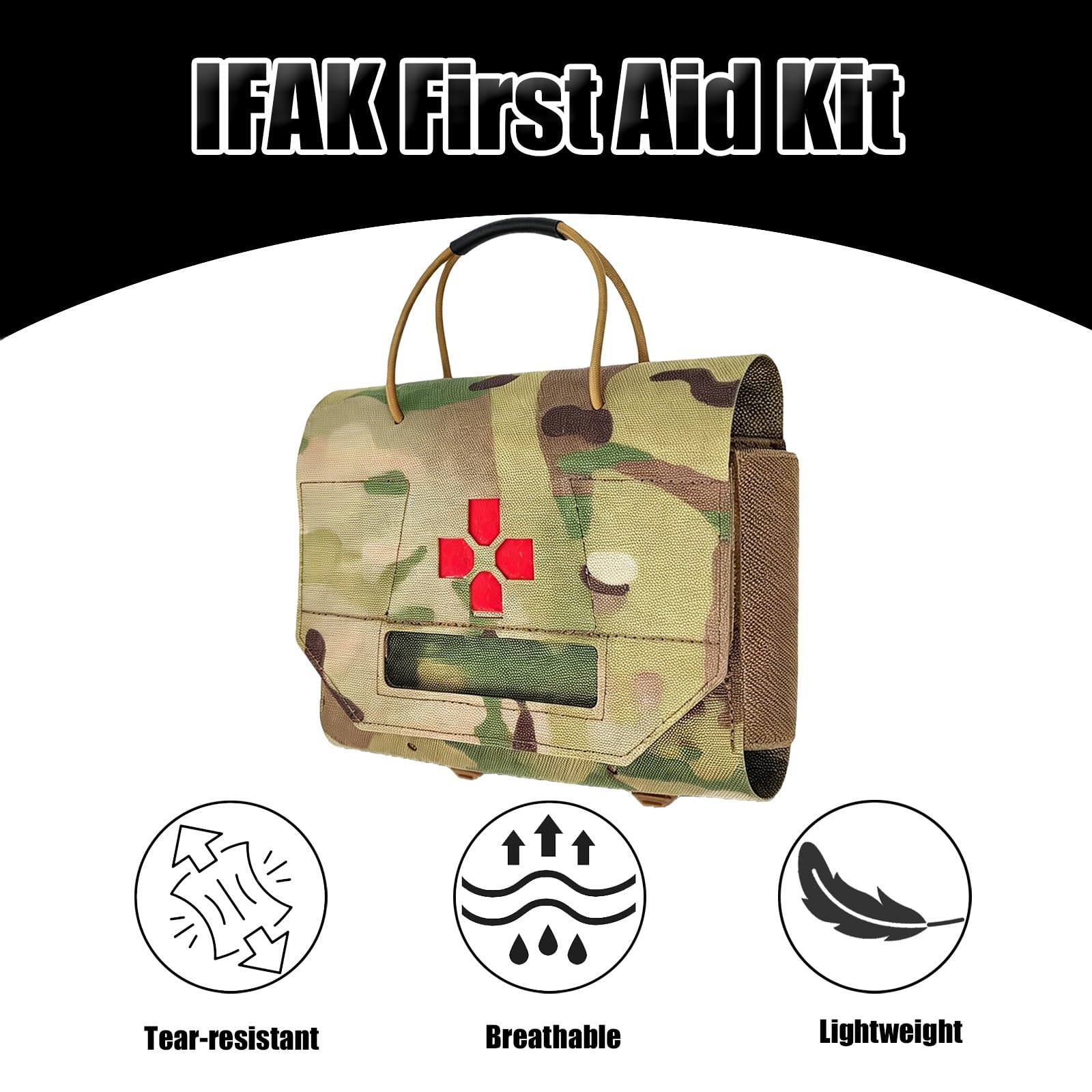 Funda Táctica para Kit de Primeros Auxilios (IFAK), Funda Compacta MOLLE para Traumatología con Sistema de Desenganche Rápido