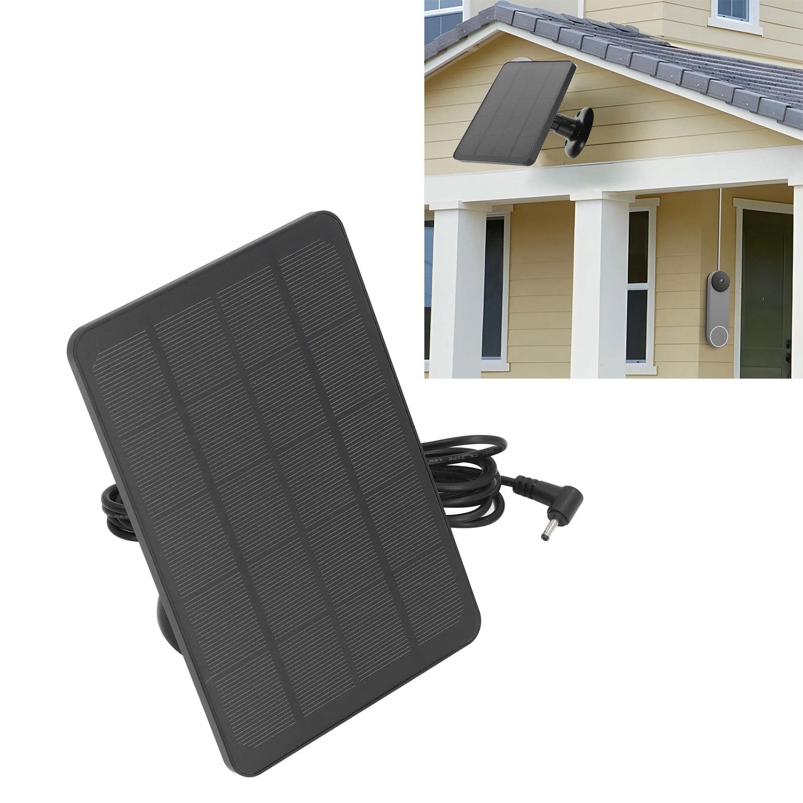 Cargador Solar de Anillo de 10W, Panel Solar de Anillo para una Leva de Palo, Cargador de Energía Solar Portátil IP65 Profesional Eficiente Profesional para la Leva del (CSP4W-DC-B)