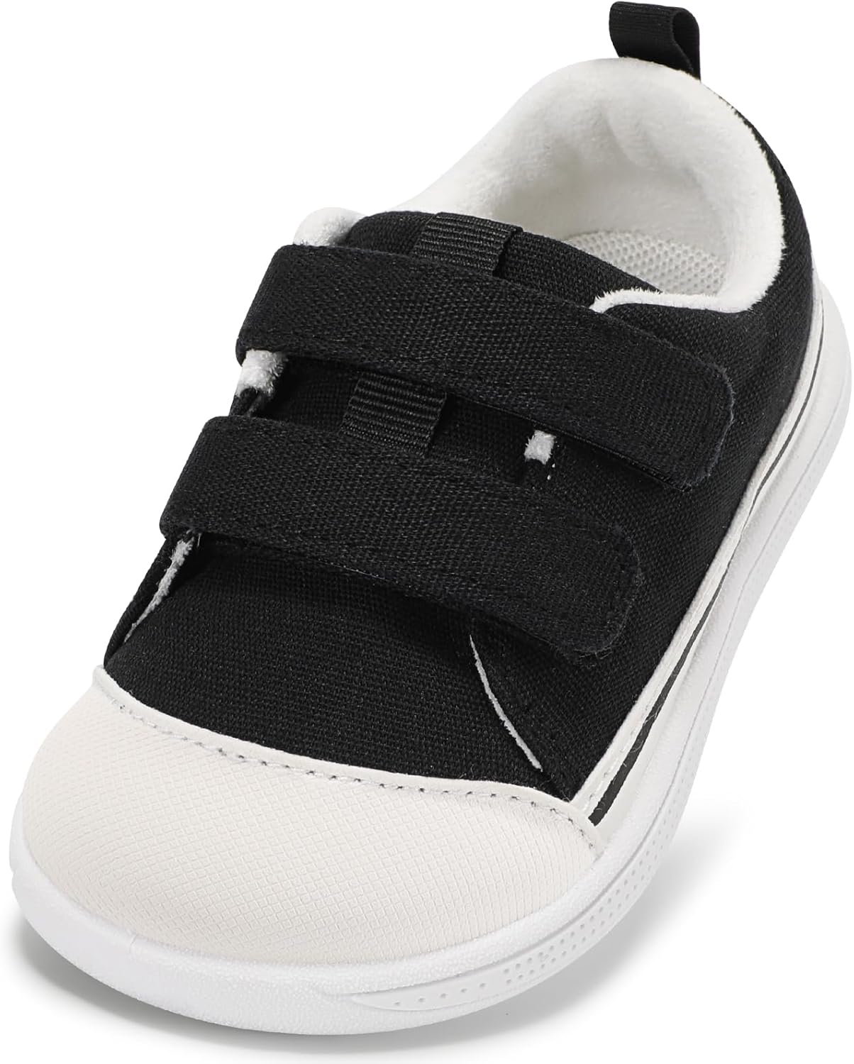 STQ Toddler Wide Toe Box Shoe Girl Boy Barefoot Hook and Loops Non-Slip Walking Baby Sneakers