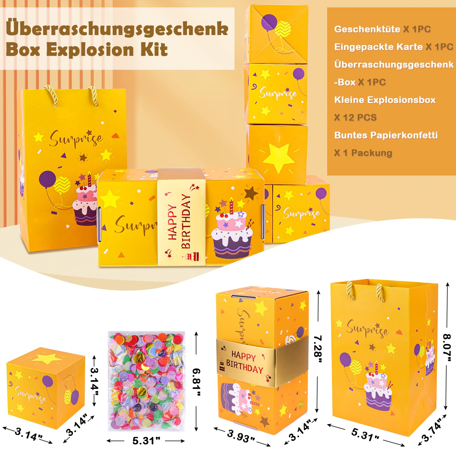 Scatola Regalo A Esplosione Con Busta E 10 Carte Pieghevoli, Design Natale, Per Soldi E Piccoli Doni