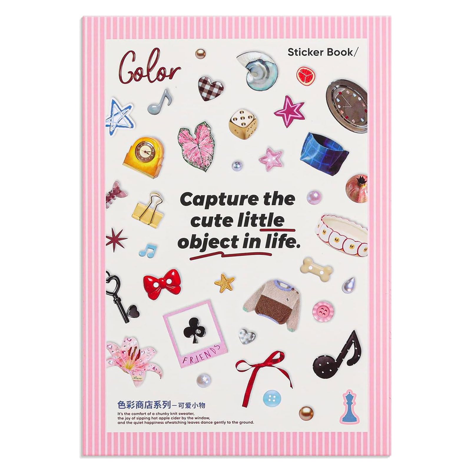 VelvetGlow Girl's Korean Sticker Book, Food and Daily Life Theme - 1300+ Cute Dream Style Foodie Stickers, for DIY Scrapbooking Journaling Handbook Decoration Cute