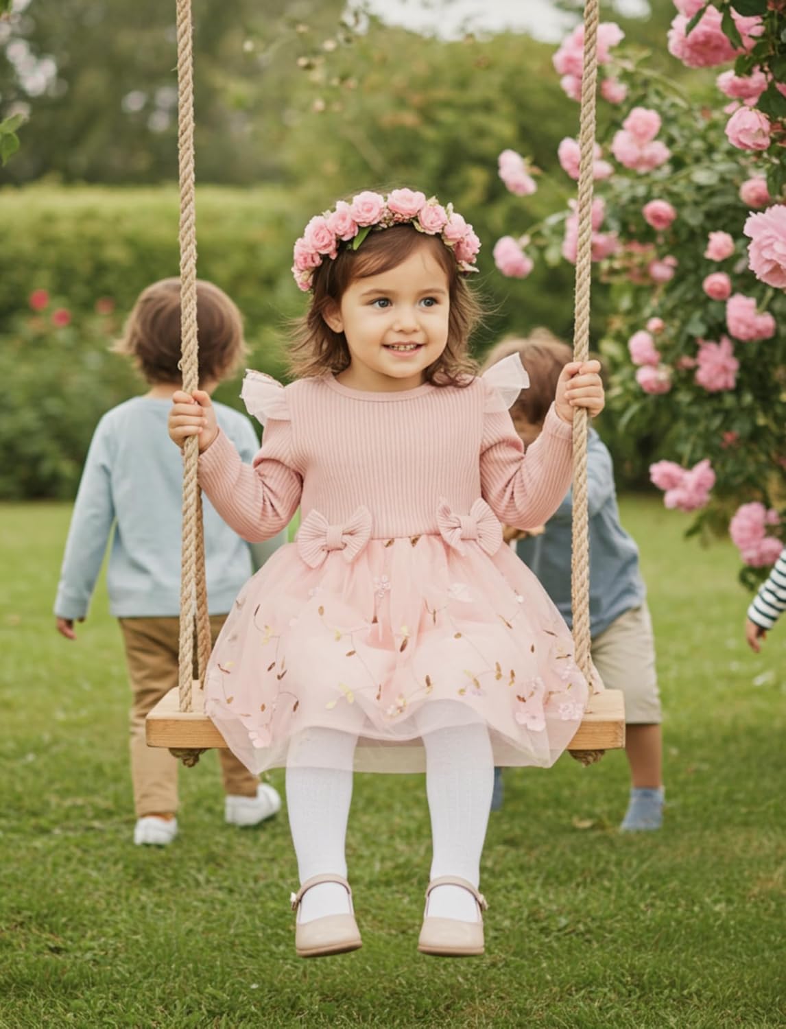 PATPAT Baby Girl Dress Christmas Winter Toddler Birthday Party Tulle Long Sleeve Tutu Dresses 3-24 Months Clothes - Image 5