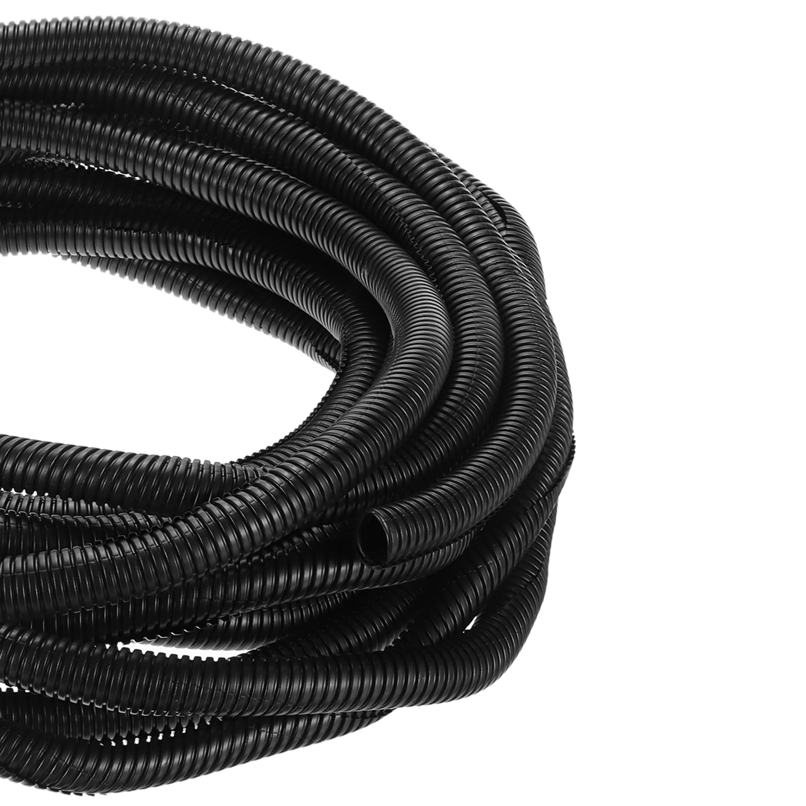 DMiotech 15m Wire Loom Split Tubing 19mm, Cord Protectors from Pet Flexible Conduit Cable Management for Office, Home, Garden, Black