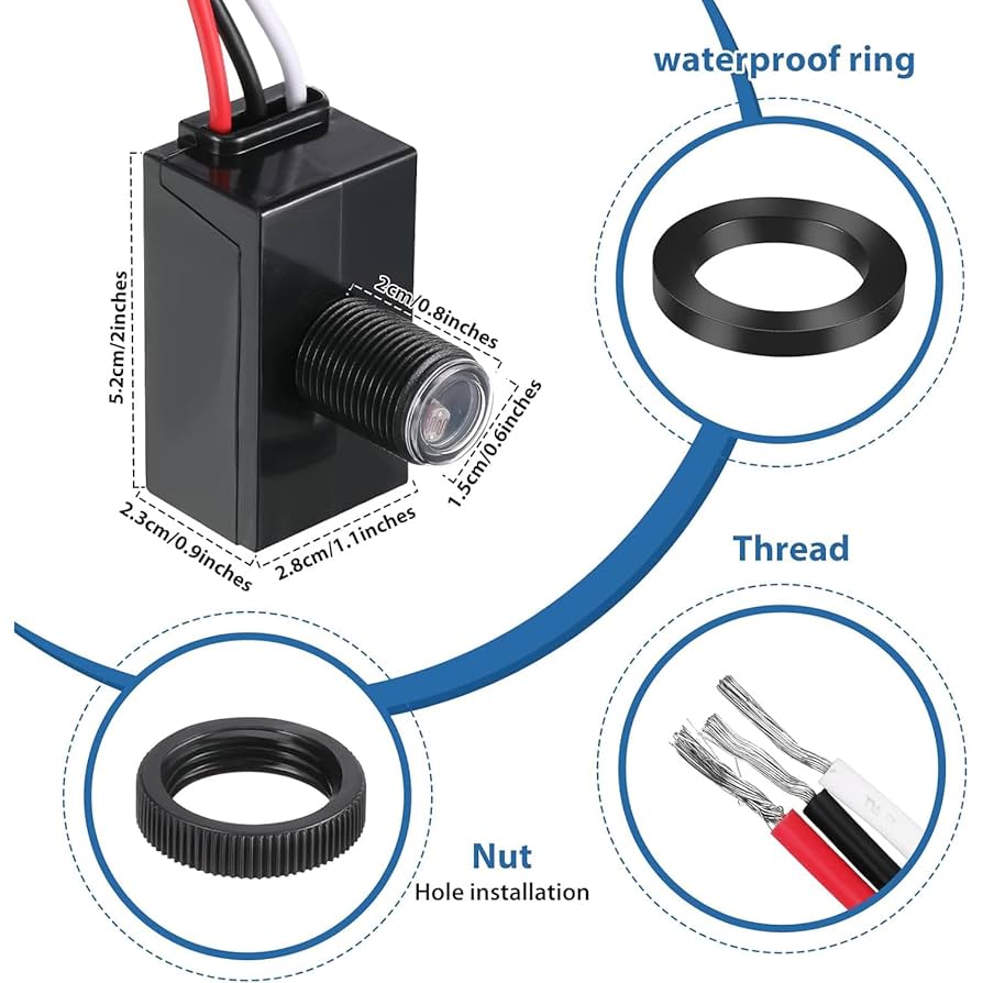 Sensore Crepuscolo-Alba Greluma 2 Pezzi - Fotocellula 120-277V Per Luci Esterne